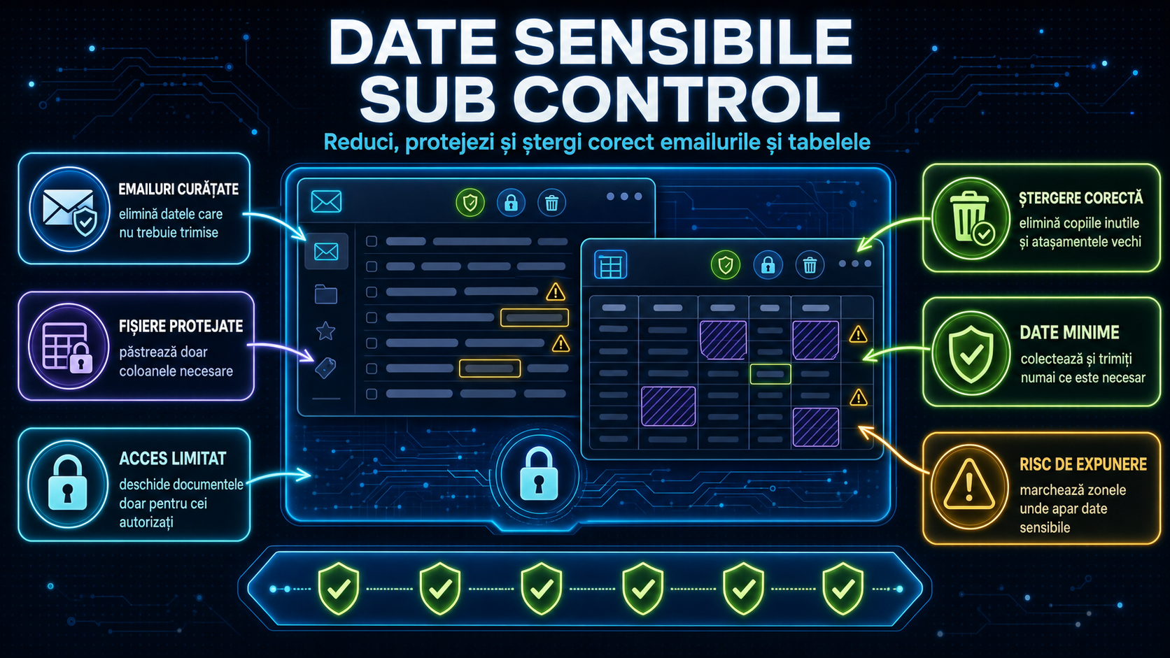 Date sensibile în emailuri și Excel: cum le reduci, protejezi și ștergi corect