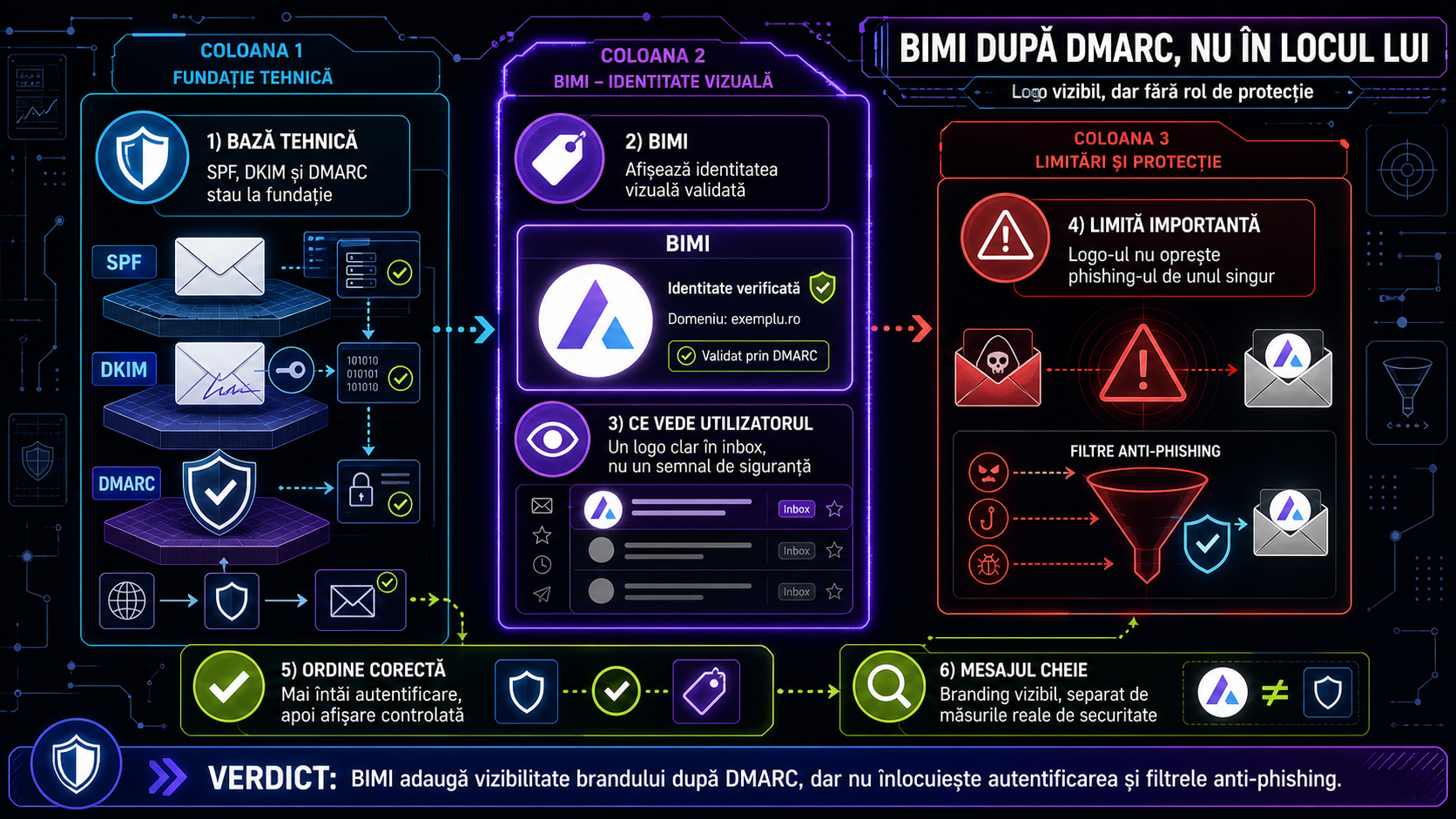 Cum implementezi BIMI corect, după SPF, DKIM și DMARC