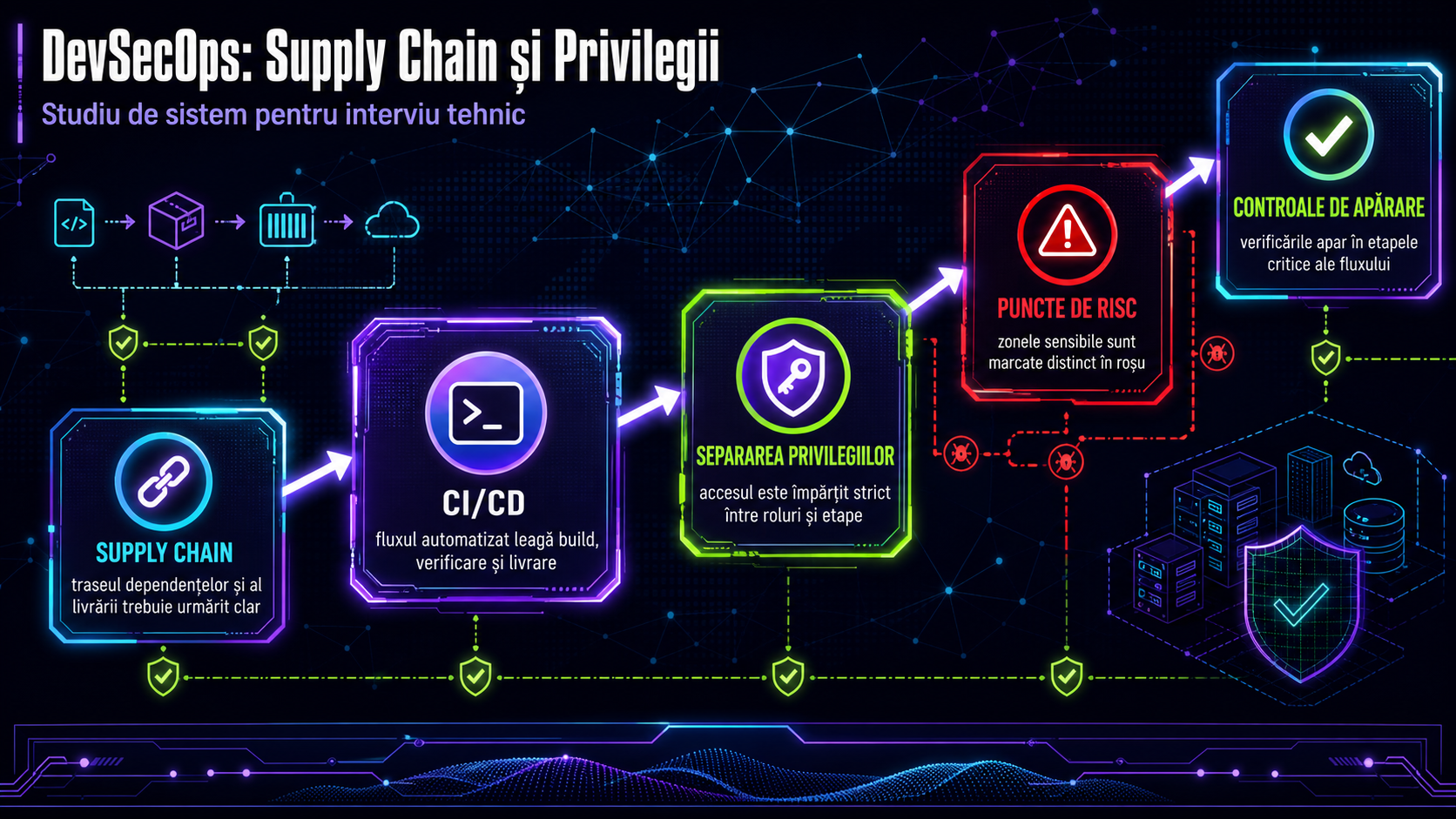 Cum să studiezi inteligent pentru un interviu DevSecOps: supply chain, CI/CD și separarea privilegiilor