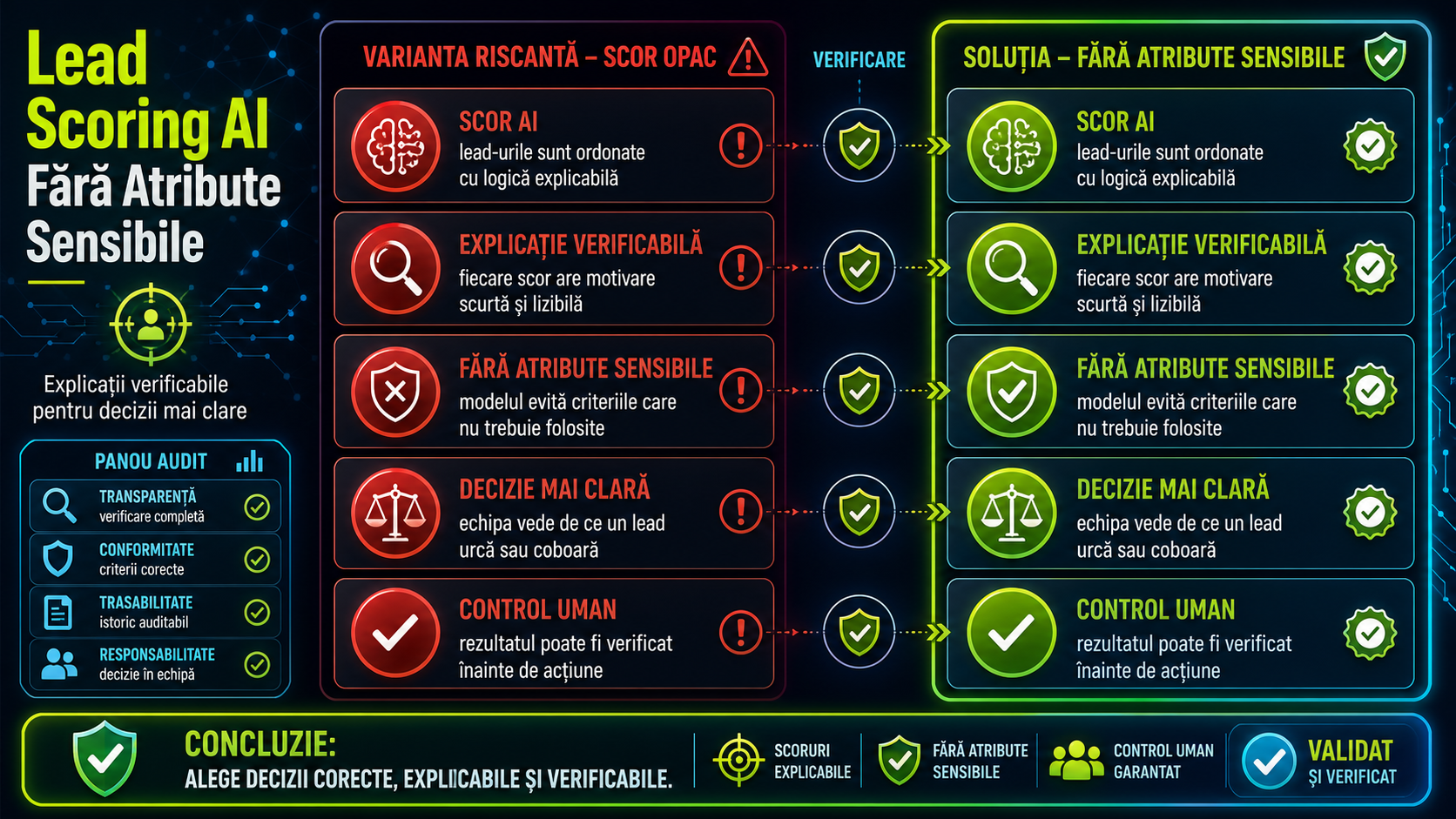 Lead scoring asistat de AI: cum stabilești scoruri utile fără a folosi atribute sensibile