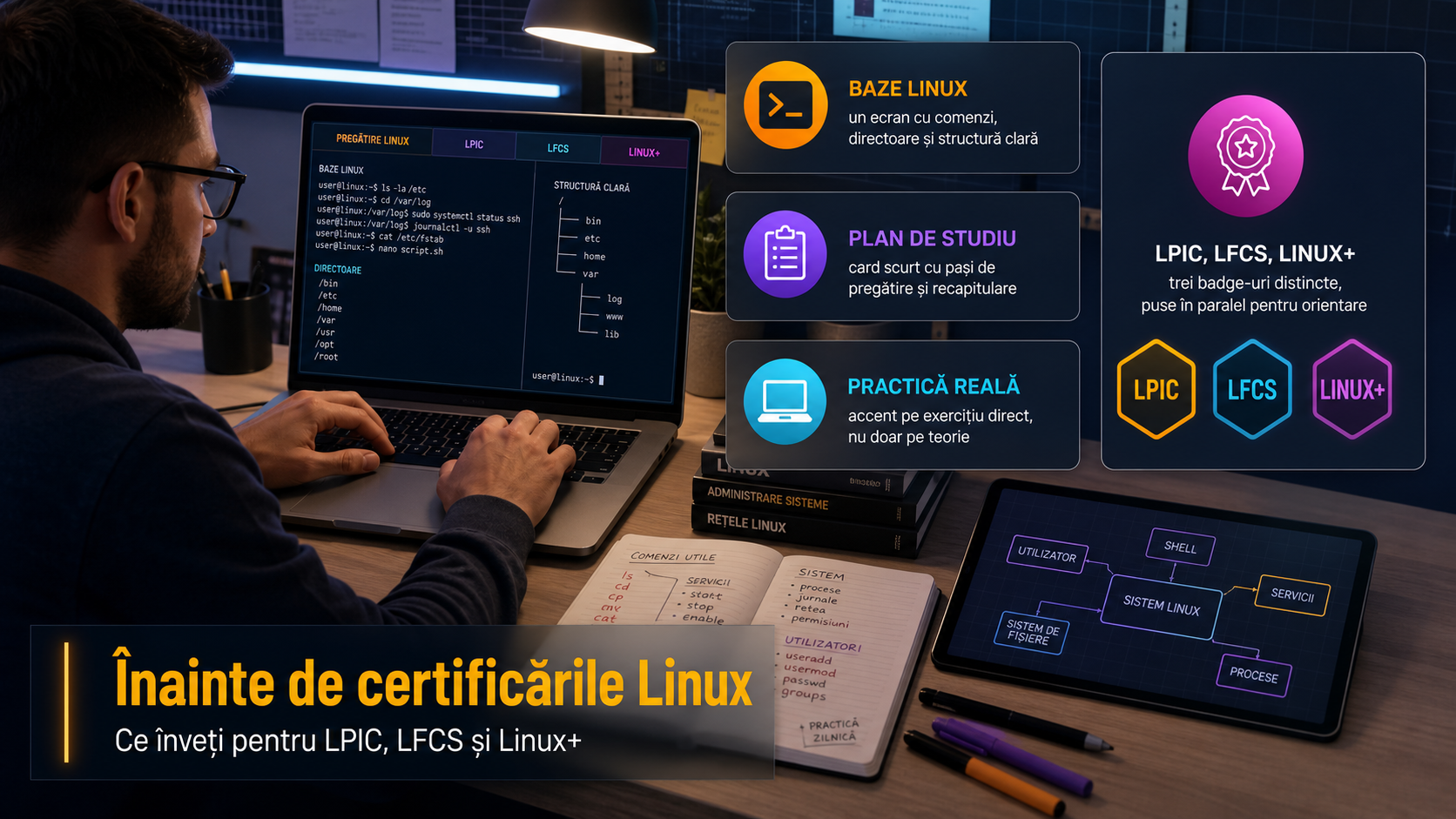 Cum te pregătești pentru certificări Linux: ce să înveți înainte de LPIC-1, LFCS sau CompTIA Linux+