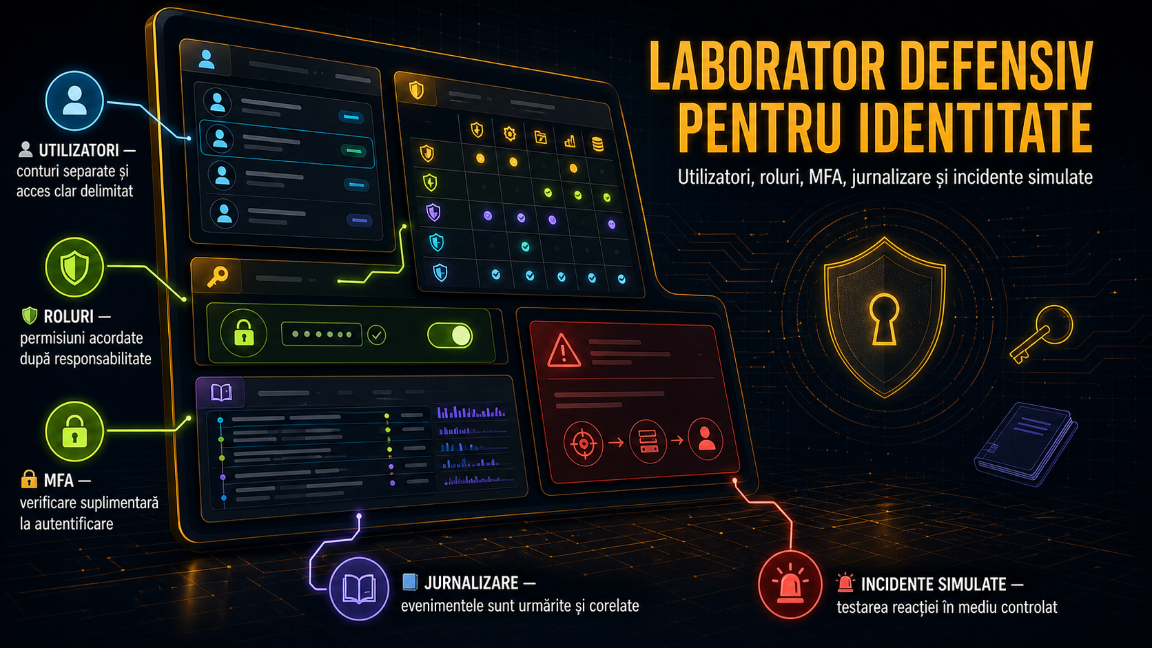 Cum îți faci primul laborator defensiv pentru identitate: utilizatori, roluri, MFA și incidente simulate