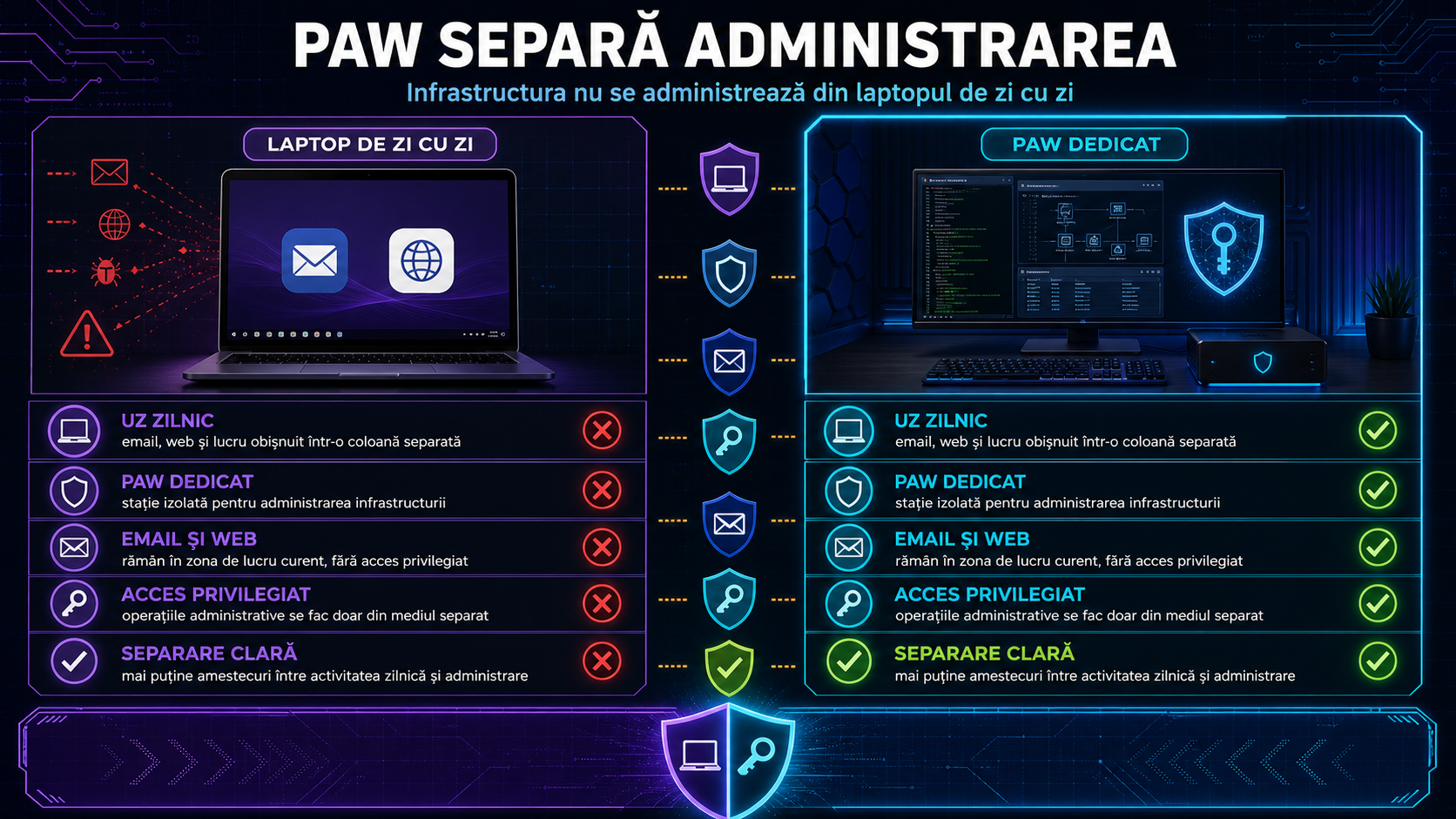 Privileged Access Workstation: de ce firmele ar trebui să separe administrarea infrastructurii de laptopul folosit zilnic