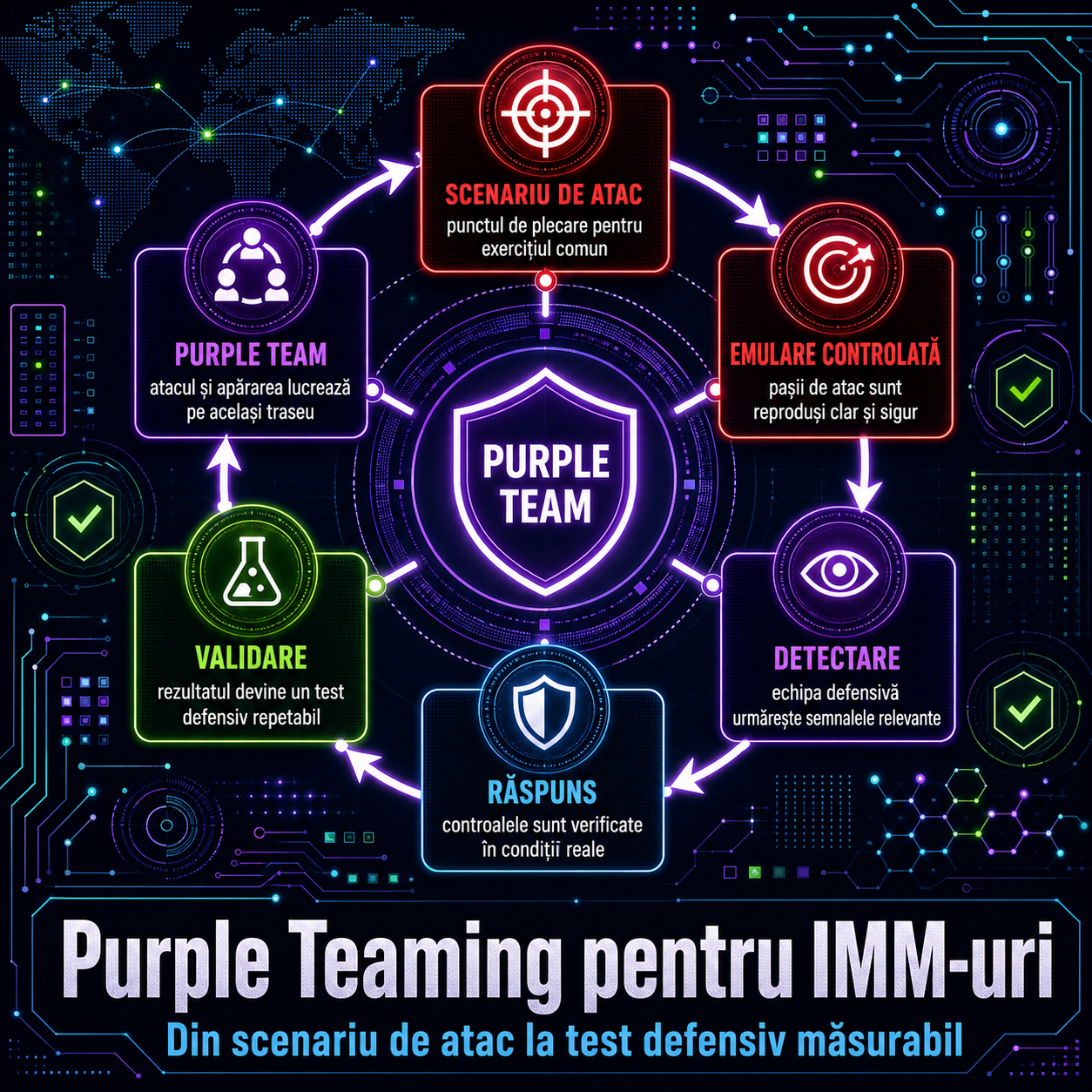 Purple teaming pentru IMM-uri: cum transformi un scenariu de atac într-un test defensiv măsurabil