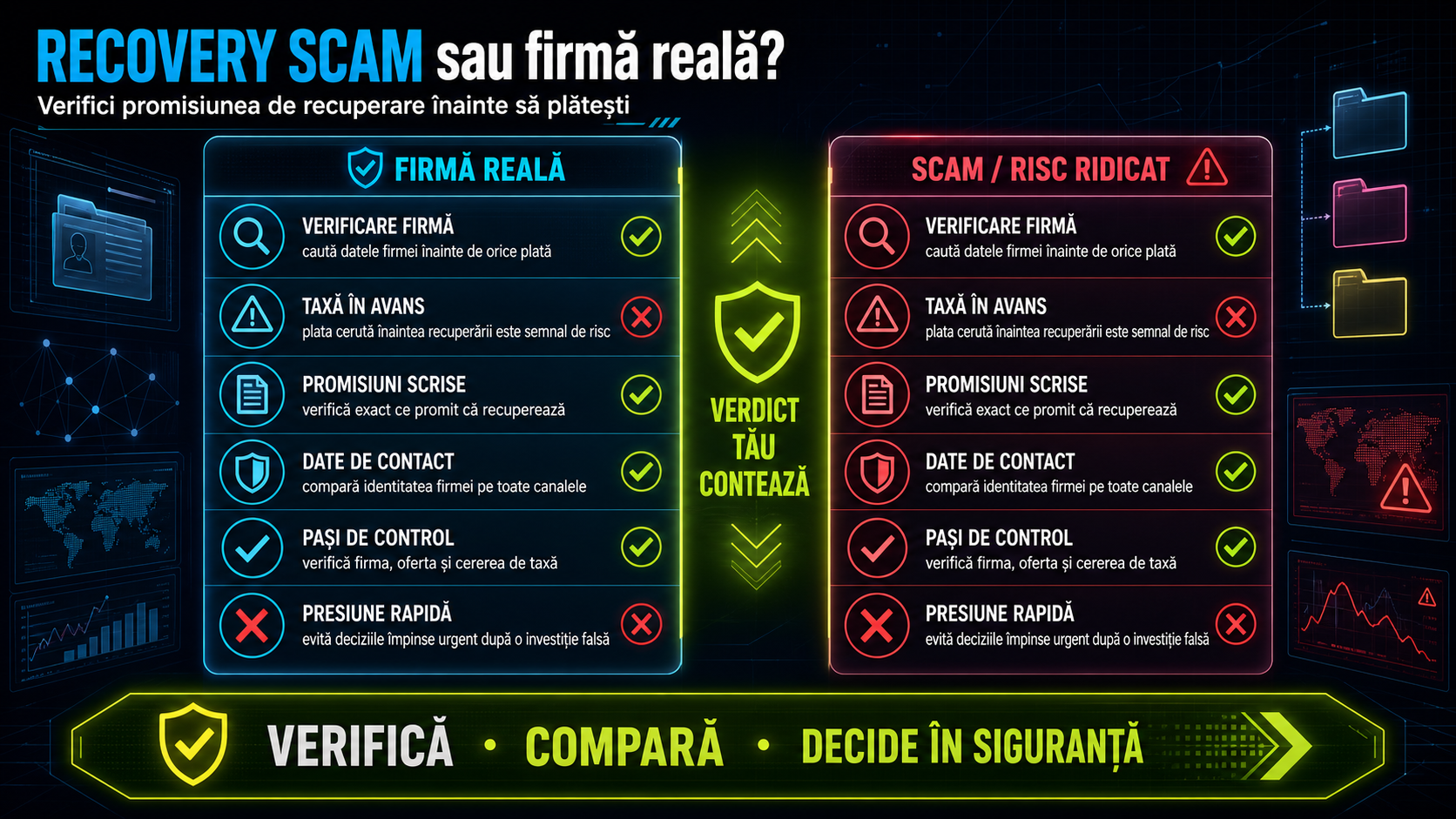 Recovery scam după o investiție falsă: cum verifici firmele care promit recuperarea banilor contra unei taxe
