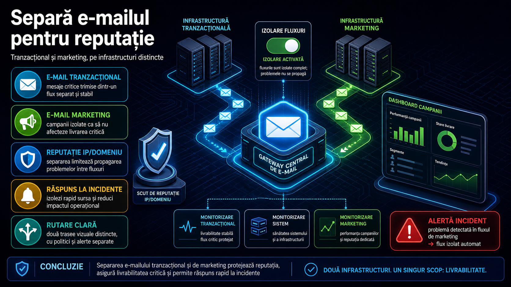 Cum separi e-mailul tranzacțional de cel de marketing fără să-ți sabotezi reputația de trimitere