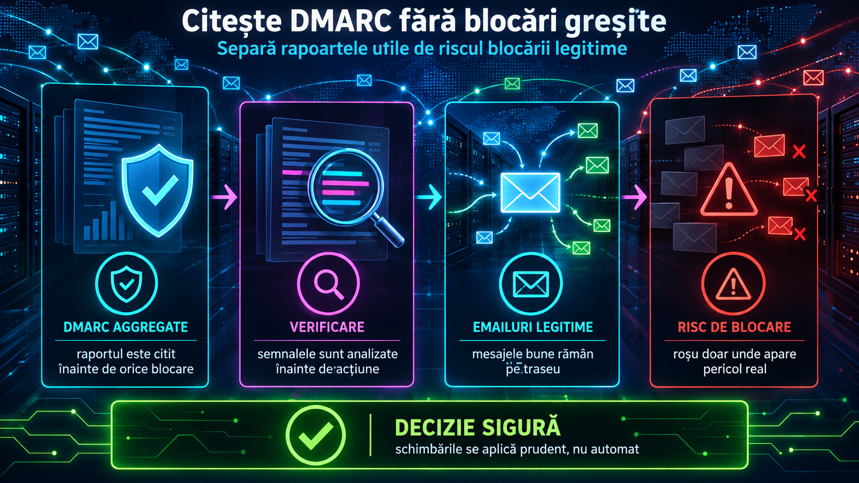 Cum citești rapoartele DMARC aggregate fără să blochezi emailurile legitime