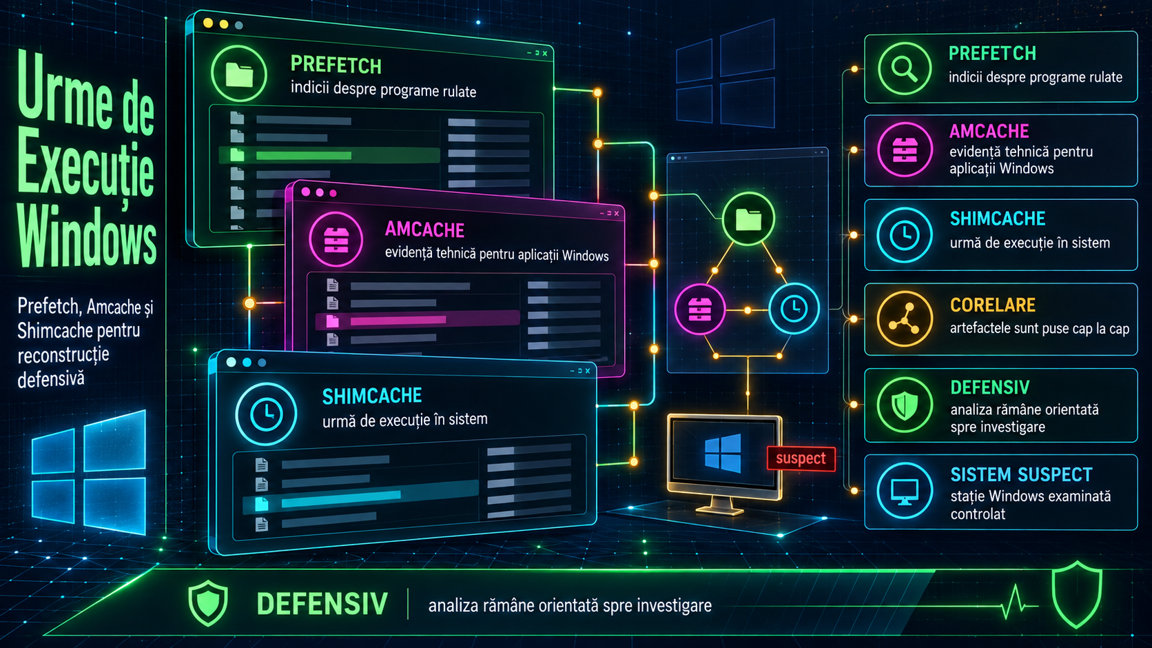 Prefetch, Amcache și Shimcache: cum afli defensiv ce programe au rulat pe un Windows suspect