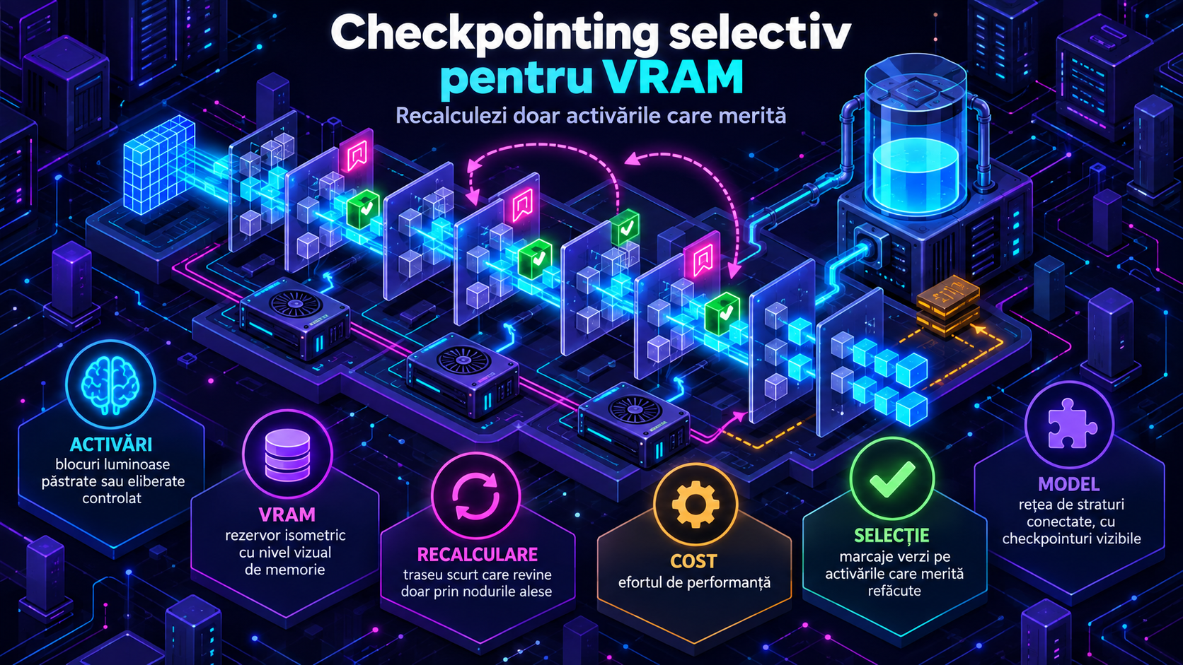 Selective Activation Checkpointing în PyTorch: cum reduci VRAM fără recalcul inutil