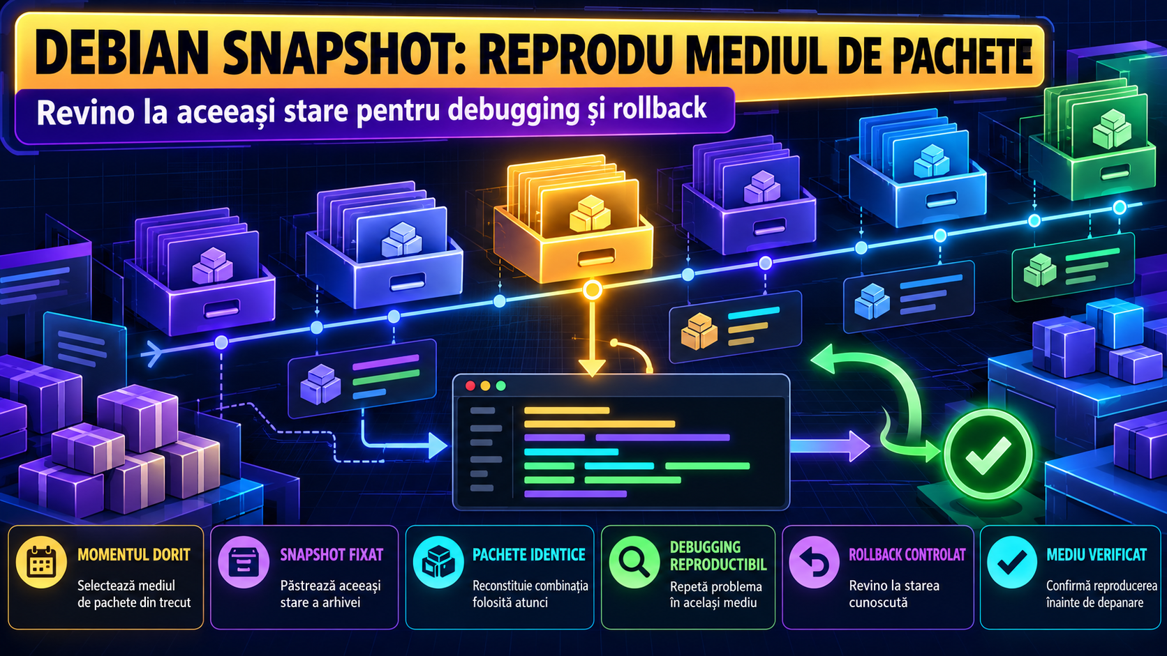 Debian Snapshot: cum reproduci un mediu APT pentru debugging și rollback