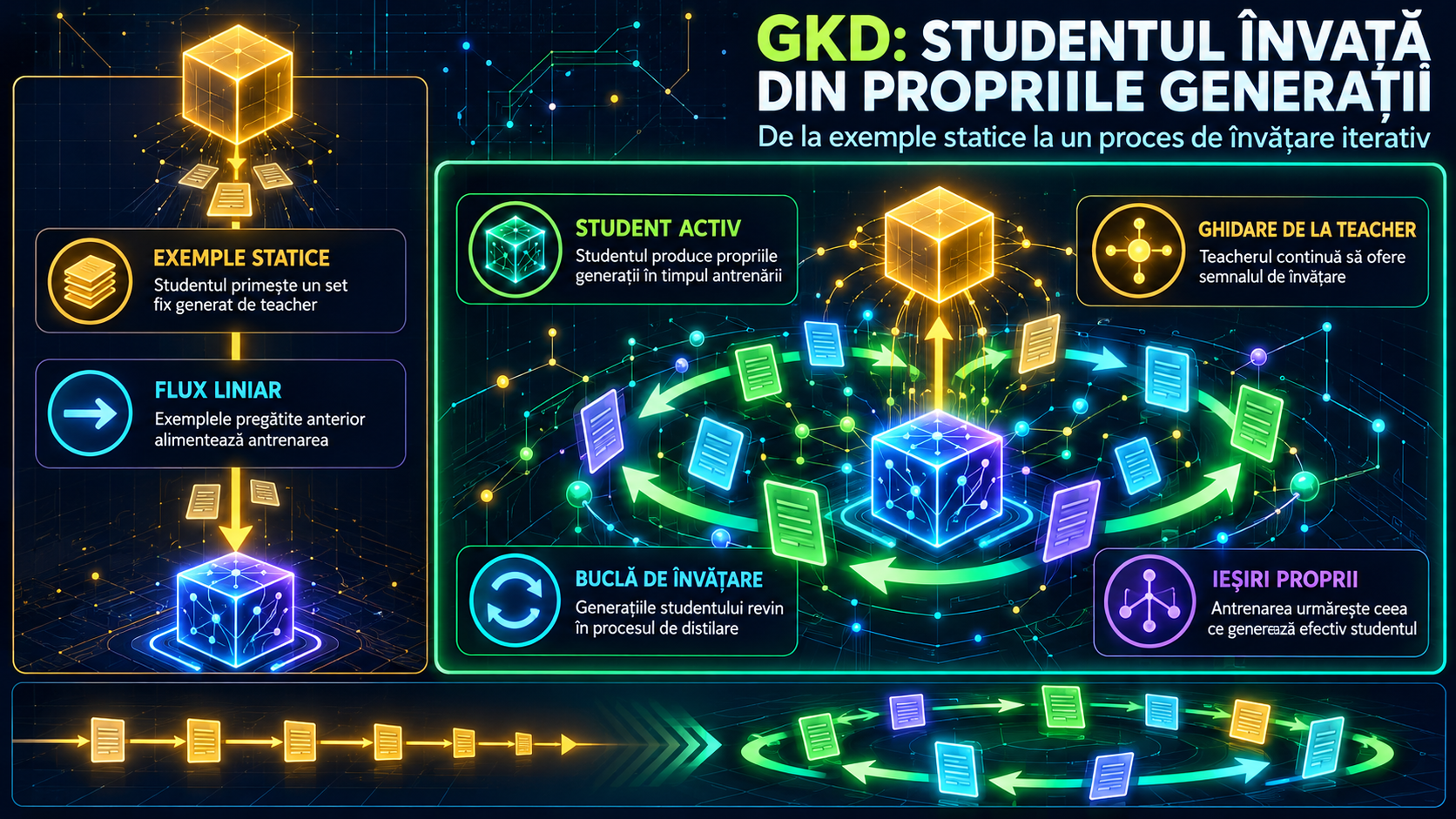 Generalized Knowledge Distillation: antrenezi studentul pe propriile generații