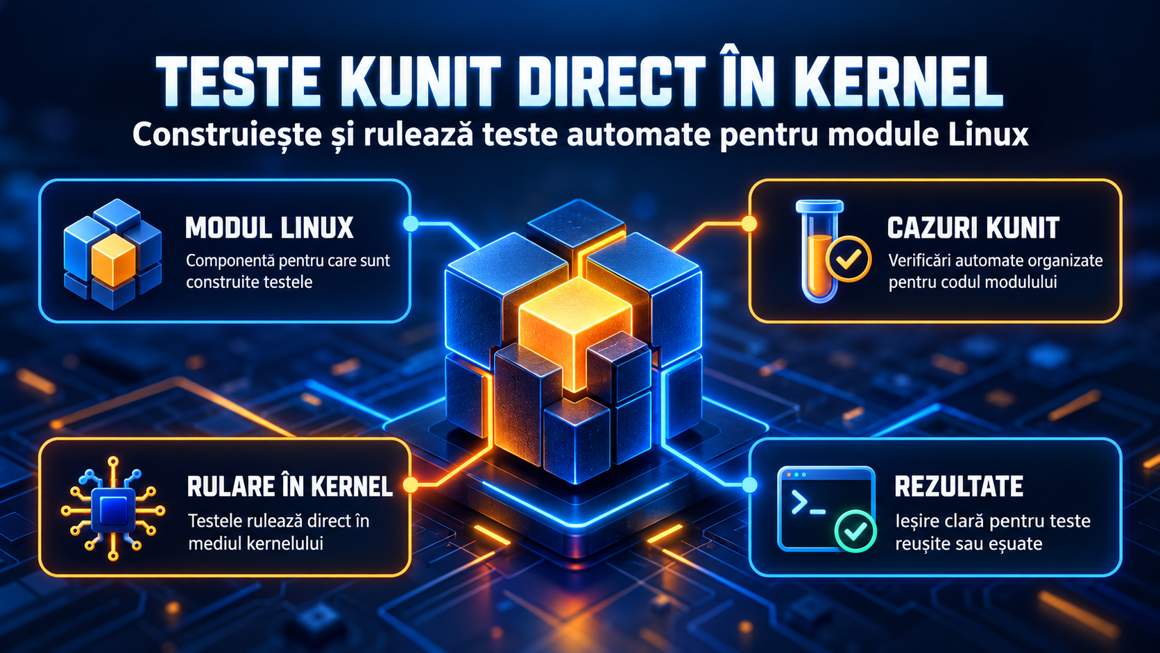 KUnit pentru module Linux: teste automate care rulează direct în kernel