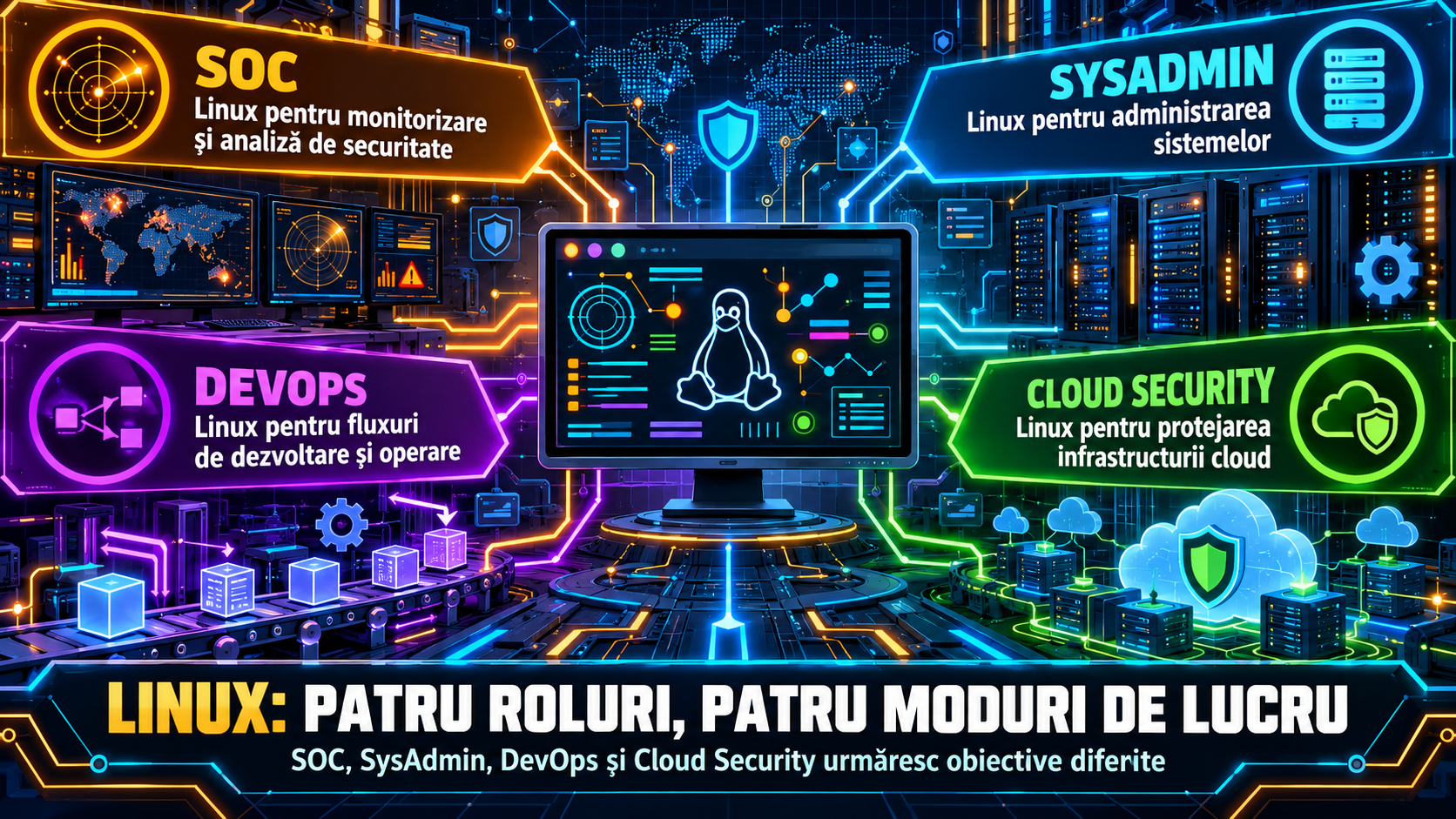 Linux pentru carieră: SOC, SysAdmin, DevOps sau Cloud Security?