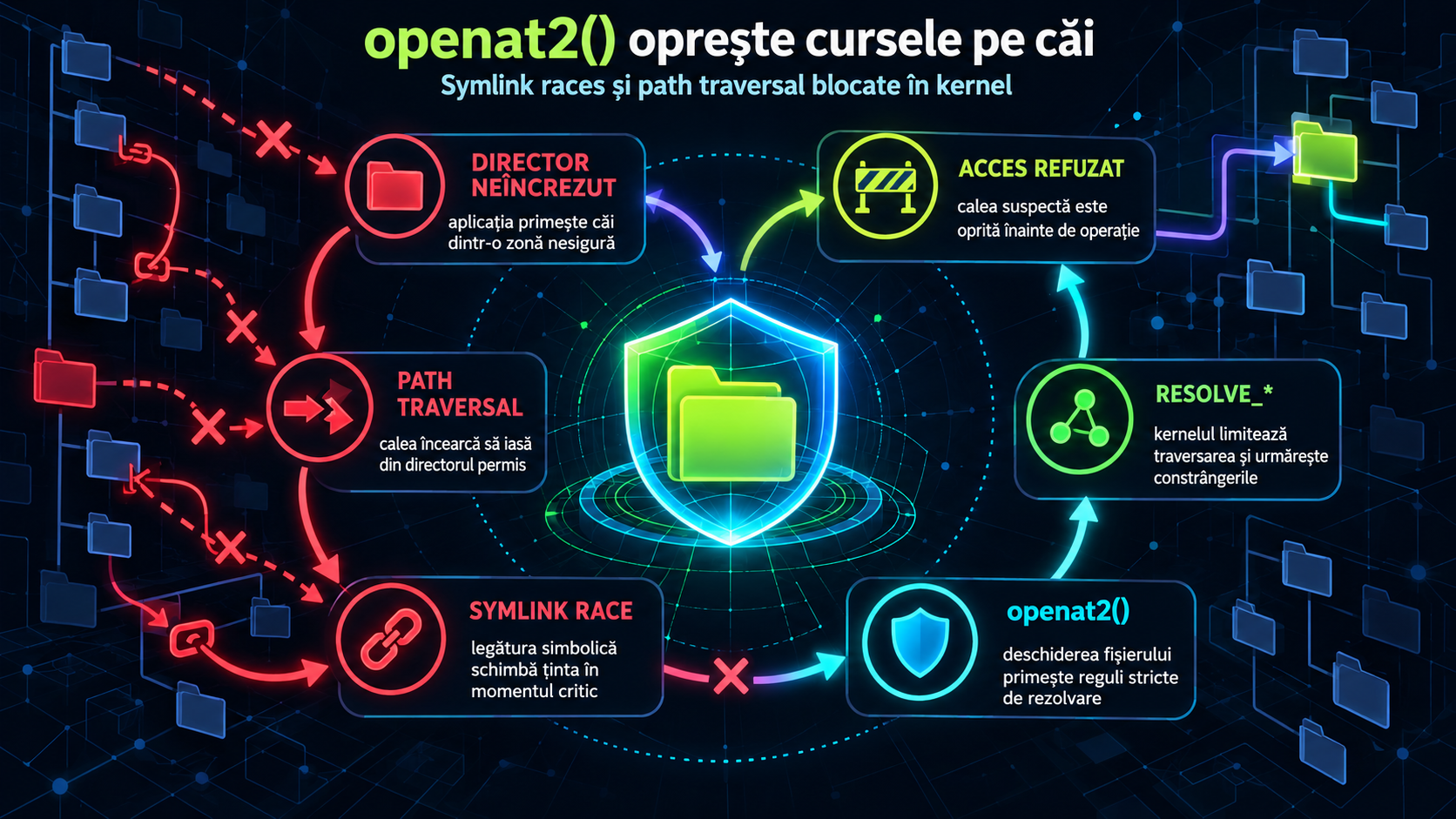 openat2() și RESOLVE_*: apărare contra path traversal