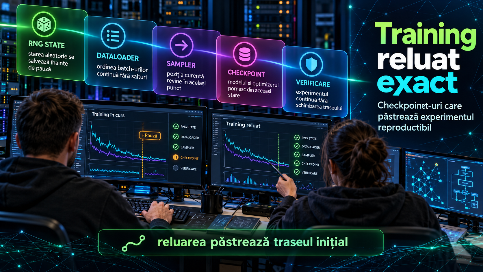 Resume reproductibil în PyTorch: checkpoint-uri care continuă exact trainingul întrerupt