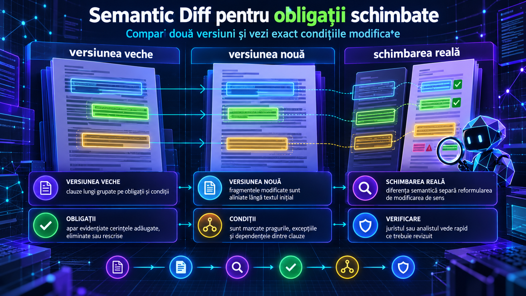 Semantic Diff pentru contracte și proceduri lungi