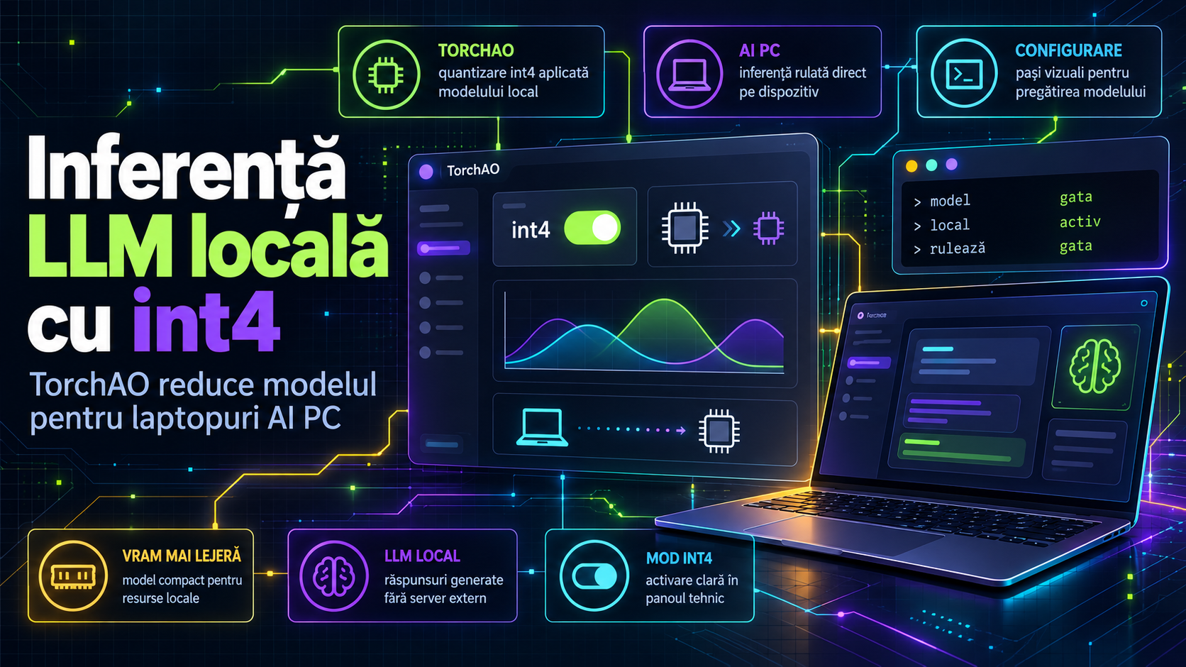 TorchAO int4 pe laptop: quantizare locală pentru un LLM cu OPT-125M